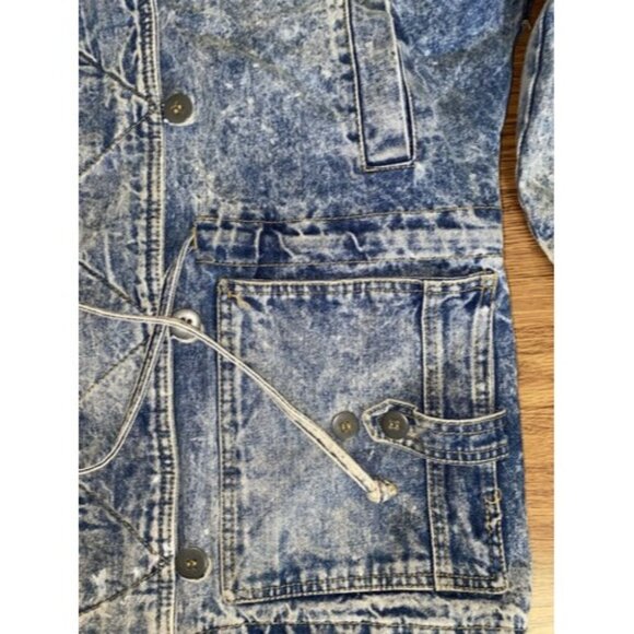 Vintage 80s IZZI Womens Acid Wash Denim Jacket Small Medium - Picture 3 of 8
